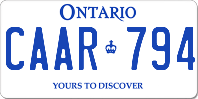 ON license plate CAAR794