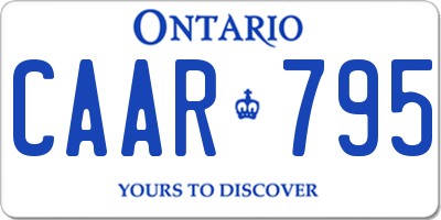 ON license plate CAAR795