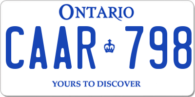 ON license plate CAAR798