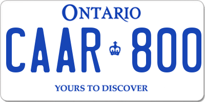 ON license plate CAAR800