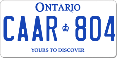 ON license plate CAAR804