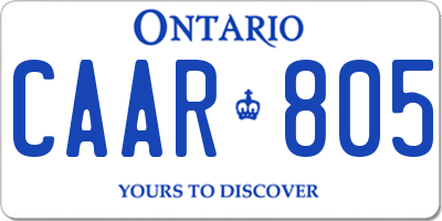 ON license plate CAAR805