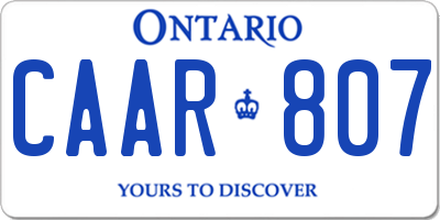 ON license plate CAAR807