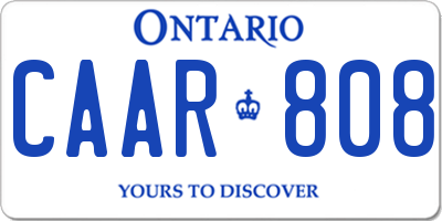 ON license plate CAAR808