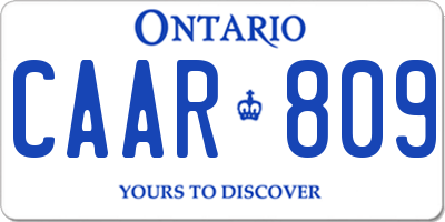 ON license plate CAAR809