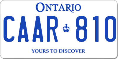 ON license plate CAAR810