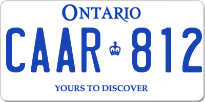 ON license plate CAAR812