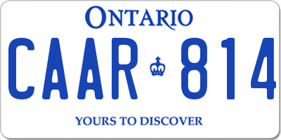 ON license plate CAAR814