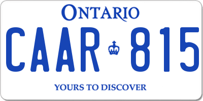 ON license plate CAAR815