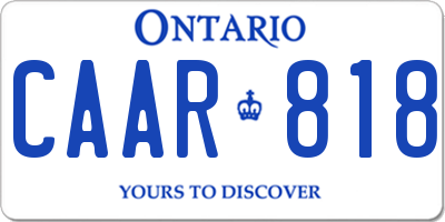 ON license plate CAAR818