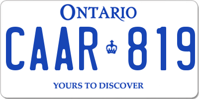 ON license plate CAAR819