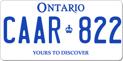 ON license plate CAAR822