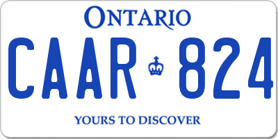 ON license plate CAAR824