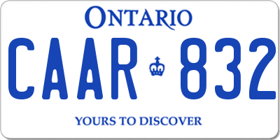 ON license plate CAAR832