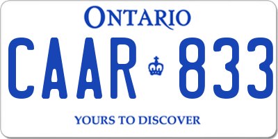 ON license plate CAAR833