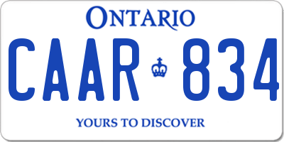 ON license plate CAAR834