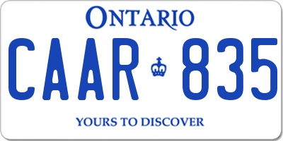 ON license plate CAAR835