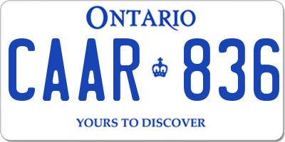 ON license plate CAAR836