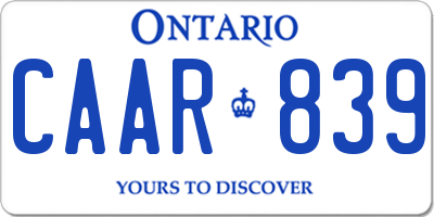 ON license plate CAAR839