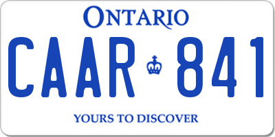 ON license plate CAAR841