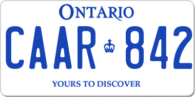 ON license plate CAAR842