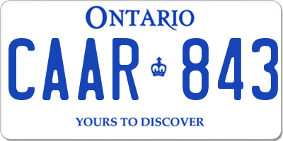 ON license plate CAAR843