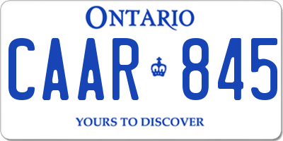 ON license plate CAAR845