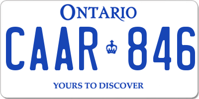 ON license plate CAAR846