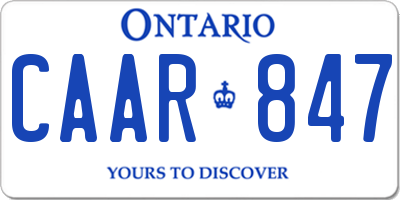 ON license plate CAAR847