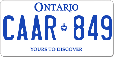 ON license plate CAAR849