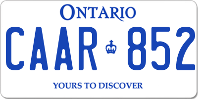 ON license plate CAAR852