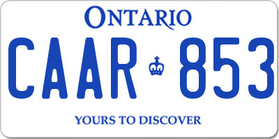 ON license plate CAAR853