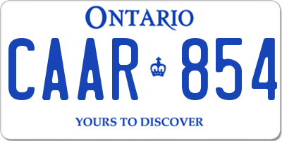 ON license plate CAAR854