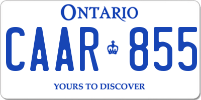 ON license plate CAAR855