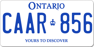 ON license plate CAAR856