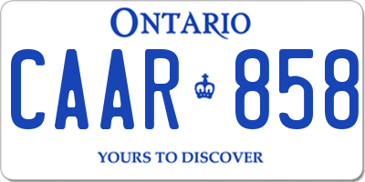 ON license plate CAAR858