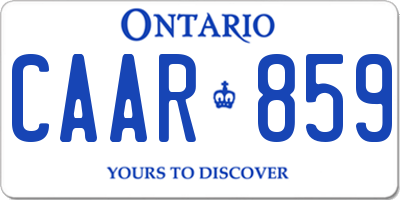 ON license plate CAAR859