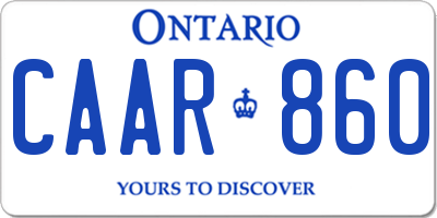 ON license plate CAAR860