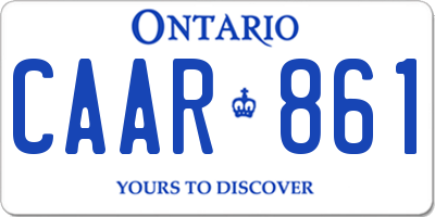 ON license plate CAAR861