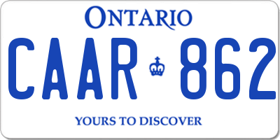 ON license plate CAAR862