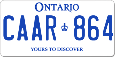 ON license plate CAAR864