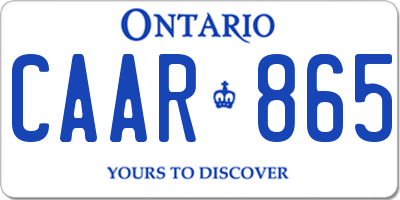 ON license plate CAAR865