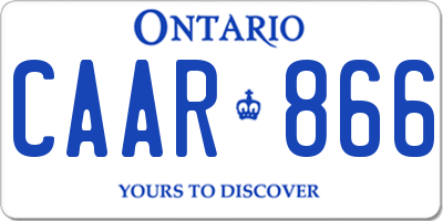 ON license plate CAAR866