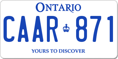 ON license plate CAAR871