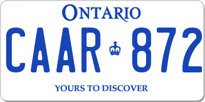 ON license plate CAAR872