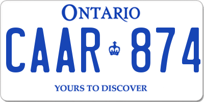 ON license plate CAAR874