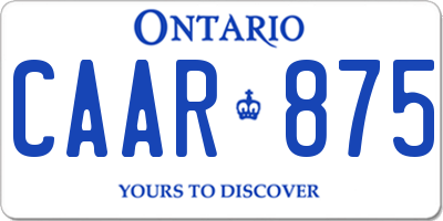 ON license plate CAAR875