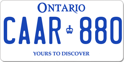 ON license plate CAAR880