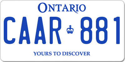 ON license plate CAAR881