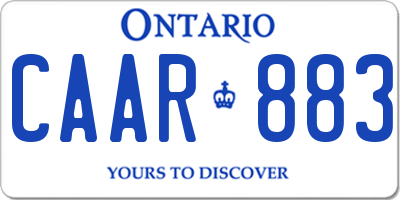 ON license plate CAAR883